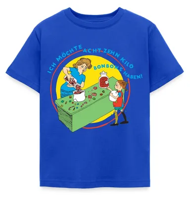 Produktbild von Spreadshirt Pippi Langstrumpf Kauft Bonbons Zitat Kinder T-Shirt, 110/116 (5-6 Jahre), Royalblau