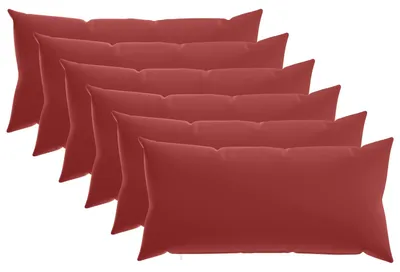 Zdjęcie produktu dla Pokrowce na poduszki vidaXL, 6 sztuk, HEERLEN, kolor: bordo, 40 x 70 cm, poliester