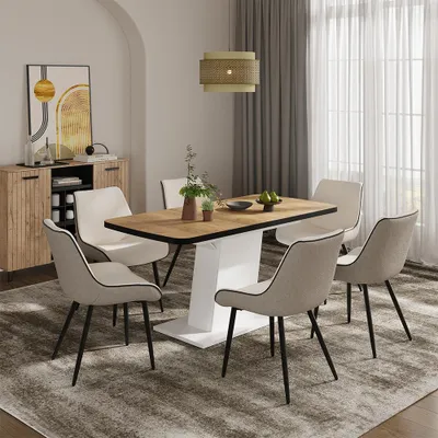 Zdjęcie produktu dla Stół jadalny Vicco Fenaro Gold power dąb/biały 120 x 80 cm rozszerzalny, Model 56597