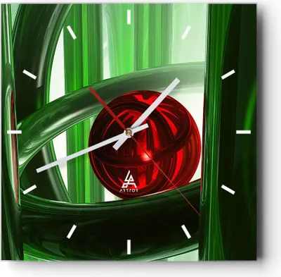 Produktbild von Wanduhr - Quadrat - Glasuhr - Computergrafik 3d modern Komposition - 30x30cm - Schleichendes Uhrwerk - Lautlos - zum Aufhängen bereit - Dekoration Modern - Wanddekoration aus Glas - C3AC30x30-0359