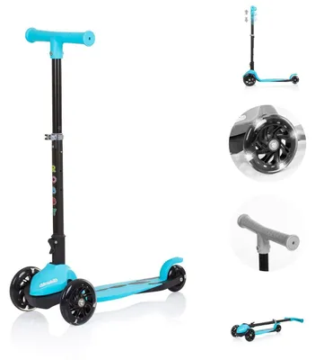 Immagine prodotto di Chipolino monopattino per bambini Robby 3 ruote LED manubrio regolabile in altezza freno pieghevole blu