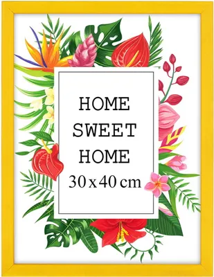 Obrázok produktu pre MG Design rám na obrazy 30 x 40 cm - farba žltá, z dreva, s akrylovým sklom - na vertikálne alebo horizontálne zavesenie/postavenie, na fotografie, plagáty