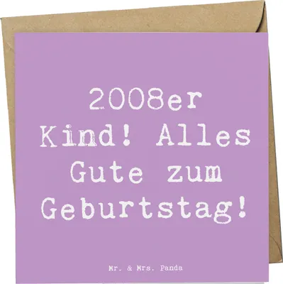 Produktbild von Mr. & Mrs. Panda doppelkarte Spruch 2008 Geburtstag - Lavendeltraum - Geschenk, Jubiläum, anlasskarte, Happy Birthday, Klappkarte, Glückwunschkarte, feiern, faltkarte