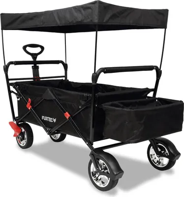 Zdjęcie produktu dla Wózek transportowy składany FUXTEC CT500 czarny, dach przeciwsłoneczny, rączka do ciągnięcia