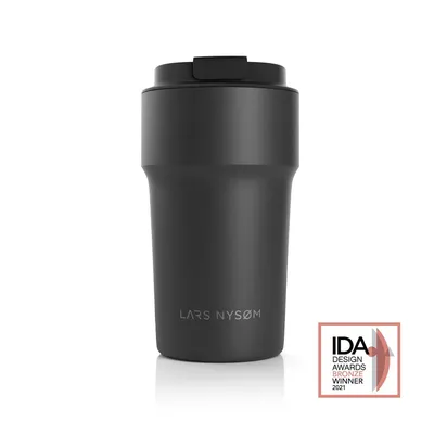 Obrázek produktu pro LARS NYSØM Termohrnek na kávu na cesty 500ml | Cestovní hrnek 0,5 litru bez BPA s izolací | Nepropustný termohrnek na kávu na cesty 500ml Onyx Black