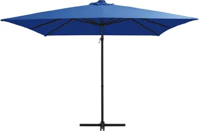Obrázek produktu pro vidaXL Světelný deštník s LED osvětlením ocelová tyč 250x250 cm azurově modrá
