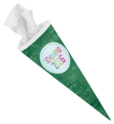 Produktbild von ITENGA Schultüte 70cm rund - Formeln - Schulkind 2026 bunt