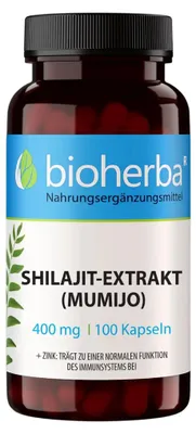 Obrázok produktu pre Mumio Shilajit extrakt 400 mg – 100 kapsúl – Bioherba