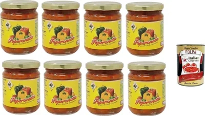 Produktbild von Fratelli Contorno, Peperonata Sizilianische Vorspeise auf Pfefferbasis 12x200gr + Italian Gourmet polpa 400g