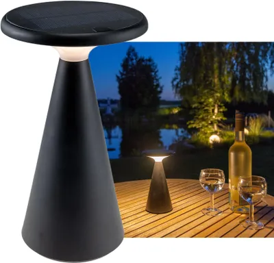 Produktbild von LED Solar-Tischleuchte Foco Sol 2700K IP44 dimmbar 20cm matt schwarz