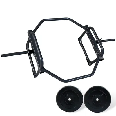 Produktbild von Offene Hex Bar Trap Bar Hantelstange mit Gewichten Olympic Bar für Kniebeugen Kreuzheben Schulterheben