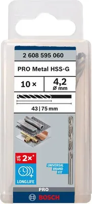 Produktbild von PRO Metal HSS-G Spiralbohrer, 4,2 x 43 x 75 mm, 10-tlg.