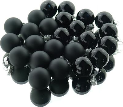 Weihnachts-Micro-Kugeln Black schwarz Ø 2,5 cm aus Glas - 24er Set