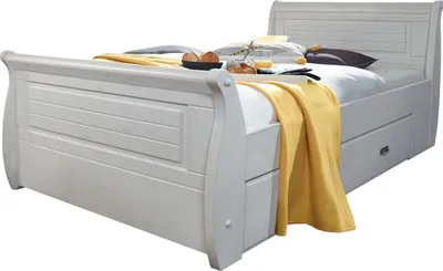 Produktbild von Bett >SZ-0132< in weiß - 107x0,9x223 (BxHxT)
