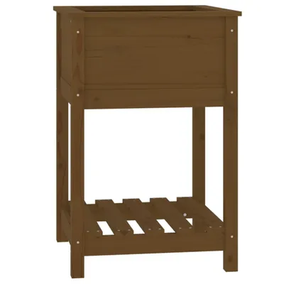 Imagen del producto de Jardinera de madera maciza de pino marrón 54x54x81 cm