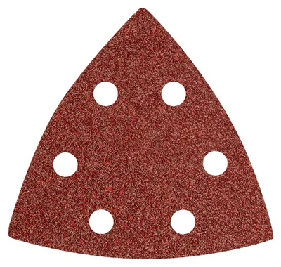 Produktbild von Schleifpapier Delta mit Klettverschluss, 93 x 93 mm, Körnung P40, 5 Stück, mit 6 Löchern