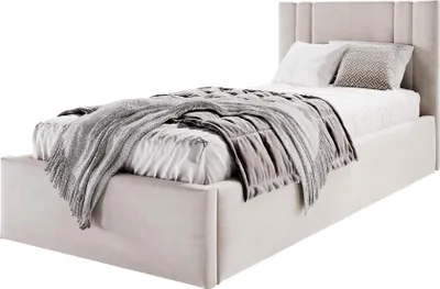 Produktbild von Moebelpaket Bett 120x200 cm , Bett Azurro SO8, Polsterbett mit Stauraum, Modern Einzelbett mit Einem Metallrahmen Beige