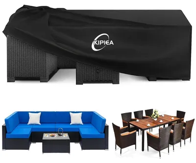 Immagine prodotto di Copertura impermeabile per mobili da giardino, forma rettangolare, tessuto Oxford 420D, dimensioni 242x162x100 cm
