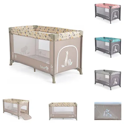 Produktbild von Moni Reisebett, Laufstall Safari Matratze Sichtfenster Seiteneingang Tragetasche beige
