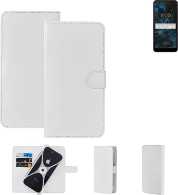 Produktbild von K-S-Trade Handy Hülle Schutz Hülle kompatibel mit BQ Mobile BQ-6353L Joy Cover Case Bookstyle Bumper weiß 1x