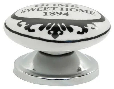Produktbild von 1 Möbelknopf, Möbelgriff, Möbelknopf, Knauf Keramik 37 mm, Home Sweet Home #1111