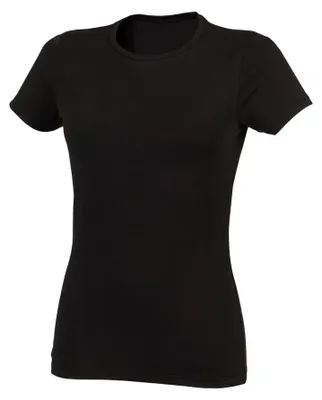 Image de SF - T-shirt « Feel Good » pour femmes, encolure en V, stretch LT4217 (XL) (noir)
