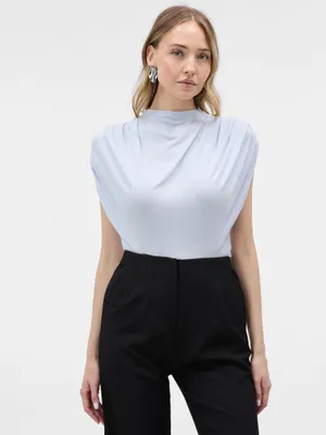 Produktbild von Orsay Hellblaues Damen-T-Shirt mit Stehkragen XL