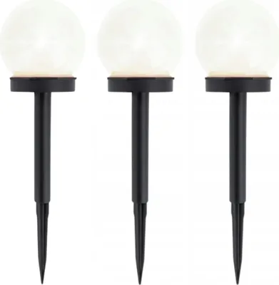 Produktbild von Solar-Gartenlampe LED-Kugel, weiß, wasserdicht, 3 Stück