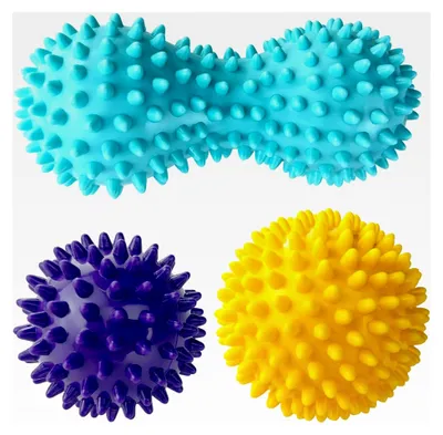 Produktbild von Faszienbälle 3er Set, Igelball Massage, Triggerpunkt Gymnastikball, für Reflexzonen, Anti-Stress, Plantarfasziitis Entspannung Schmerzlinderung, für Beine, Füße, Hände und Rücken