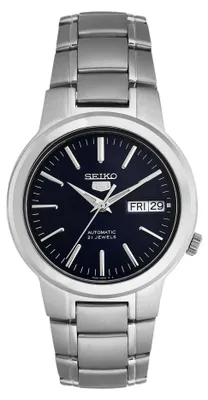 Image de Montre automatique argentée pour hommes, avec cadran bleu