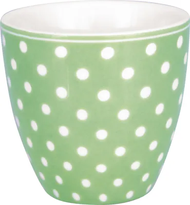 Produktbild von Greengate MINI Latte Cup DOTTY PALE GREEN Grün mit weißen Punkten Espresso Tasse