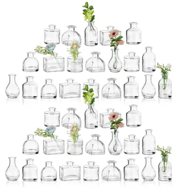 Productafbeelding van Set van 42 kleine glazen vaasjes voor tafeldecoratie