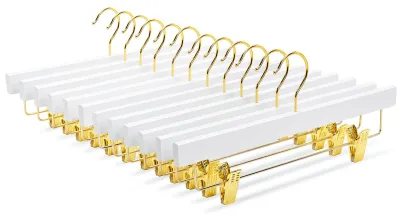 Image de Omgoods - Ensemble de 10 cintres en bois avec pinces
