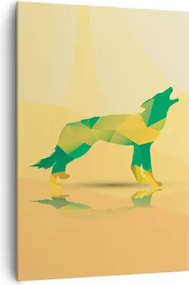 Produktbild von Bild auf Leinwand - Leinwandbild - Einteilig - Wolf modern Grafik - 70x100cm - Wand Bild - Wanddeko - Wandbilder - Leinwanddruck - Wanddekoration - Leinwand bilder - Wandbild - PA70x100-2809