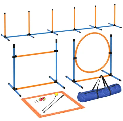 Produktbild von Agility Set Hunde 7-teilig Agility-Ausrüstung für Hundetraining Steckhürdenset für Spiele Training