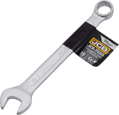 Obrázok produktu pre JCB | Kombinovaný kľúč 15MM, račňový kľúč, kombinovaný kľúč, otvorený kľúč, otvorený kľúč, račňový kombinovaný kľúč