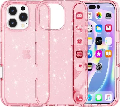 Produktbild von iPhone 16 Pro Hülle - Coverup Glitzer TPU Back Cover - Rosa
