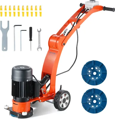 Produktbild von VEVOR Elektrischer Betonbodenschleifer, 7 Zoll, handgeführter Schleifer, 2,0 PS, Betonbodenpolierer, 1500 W Schleifmaschine, 1400 U/min, aufgerüsteter bürstenloser Motor, Oberflächenschleifer