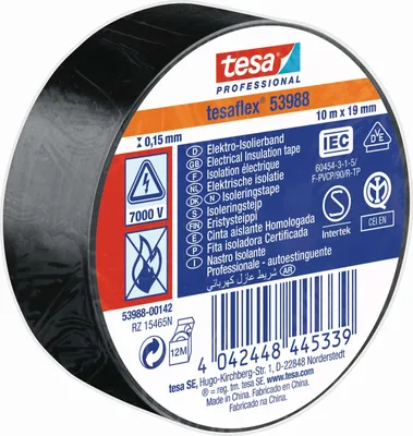 Immagine prodotto di Nastro isolante tesa 53988 Professional 7000 V, 33 m x 19 mm, nero