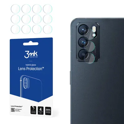 Produktbild von 3mk Hybridglas Lens Protection für Oppo Reno 6 5G Kamera Objektiv Kameralinse 0,16mm 6H (4 Stück)