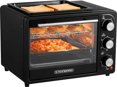 Produktbild von Steinborg Mini rúra 3 v 1 s grilovacím roštom | 20 litrov | Rúra na pizzu | Rúra s konvekciou | 1300 W