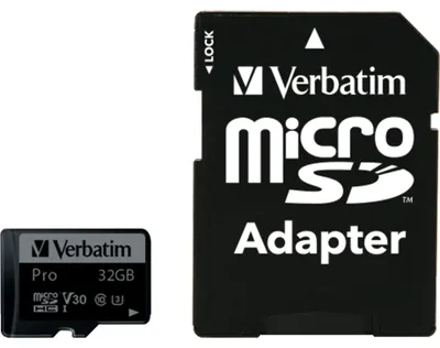 Produktbild von Verbatim microSDHC Pro 32GB Class 10 UHS-I incl Adapter