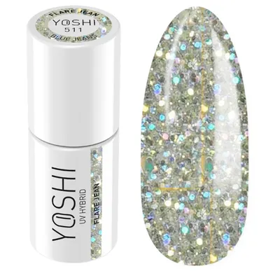 Produktbild von Yoshi | Hybrid-Nagellack - 511 Flare Jean - Hybrid-Gellack - Hybridlack - UV LED - 6ml - Profi Qualität - Silber