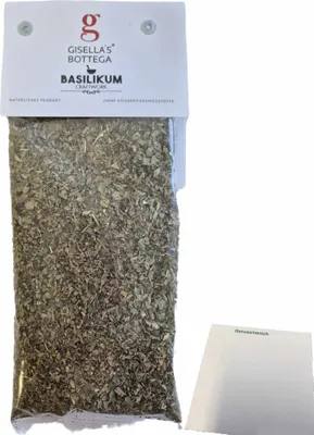 Produktbild von Gisellas Bottega Basilikum (50g Packung) + usy Block
