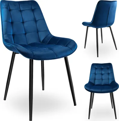 Zdjęcie produktu dla Krzesło Welurowe Norman Velvet Granatowe