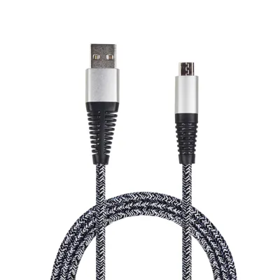 Produktbild von 2GO USB Lade-/Datenkabel USB-A - Micro-USB  1m  Nylon silber