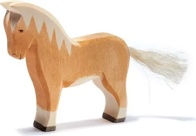Produktbild von Ostheimer Holzfigur Haflinger, aus massivem Holz, handgefertigt, 12,5 cm hoch
