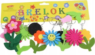 Productafbeelding van 12 viltbloemen, sleutelhanger set, kleurrijk, ideaal als klein cadeautje