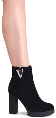 Produktbild von topschuhe24 3122 Damen Plateau Stiefeletten Ankle Boots, Farbe:Schwarz, Größe:36 EU