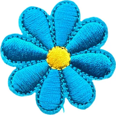 Produktbild von Gänseblümchen-Emblem-Aufnäher zum Aufbügeln, dunkelblau